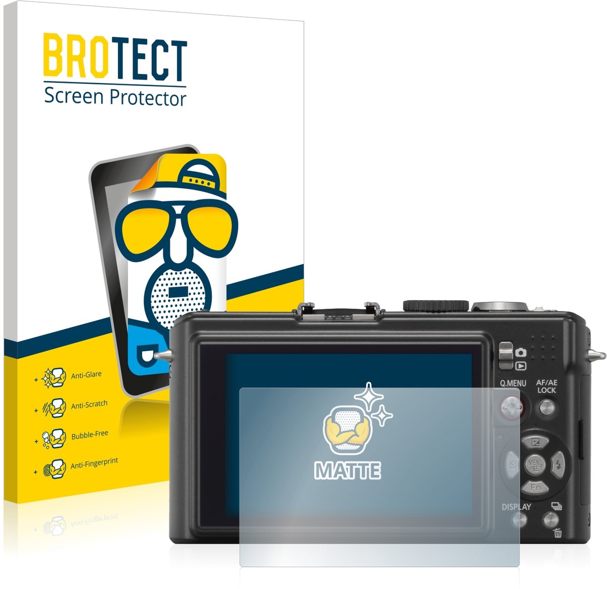 BROTECT - Screenprotector voor Panasonic Lumix DMC-LX3 - Folie Beschermfolie matte 2 Stuks