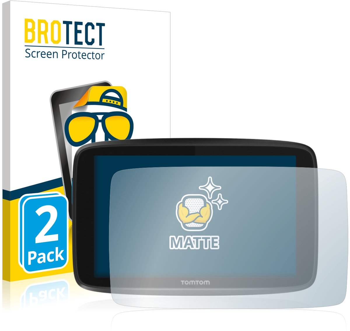 BROTECT - Screenprotector voor TomTom GO 6250 - Folie Beschermfolie matte 2 Stuks