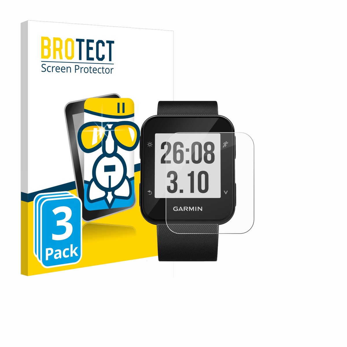 Screenprotector 3 Stuks voor Garmin Forerunner 30 Beschermglas transparant