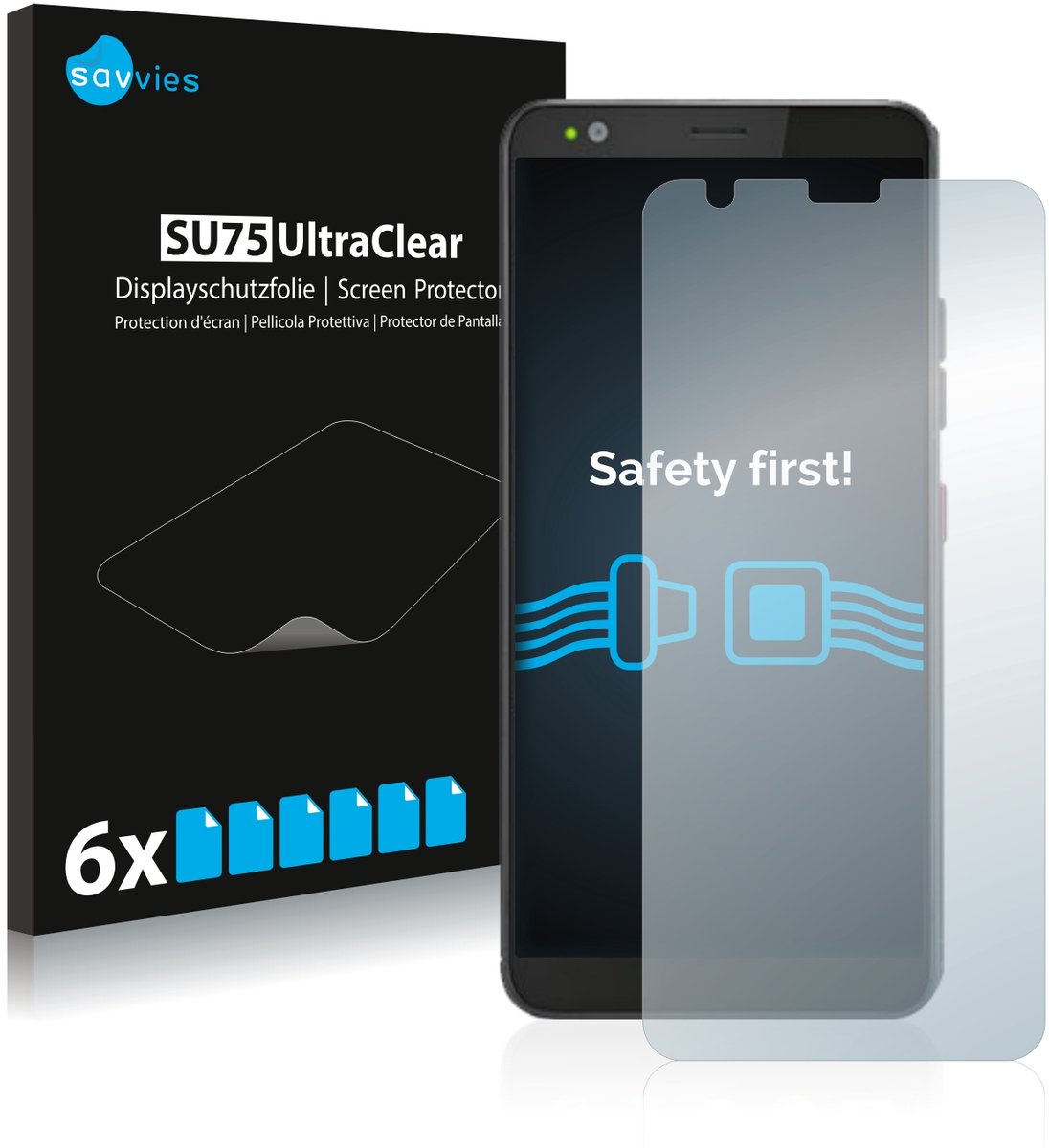 Savvies - Screenprotector voor Gigaset GS370 - Folie Beschermfolie transparant 6 Stuks