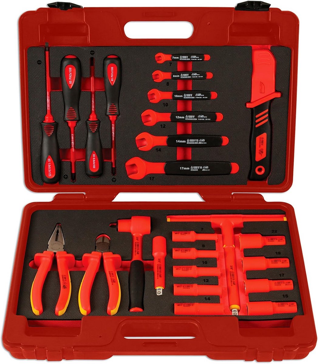 Geïsoleerde 25-delige 3/8 inch Dopsleutelset