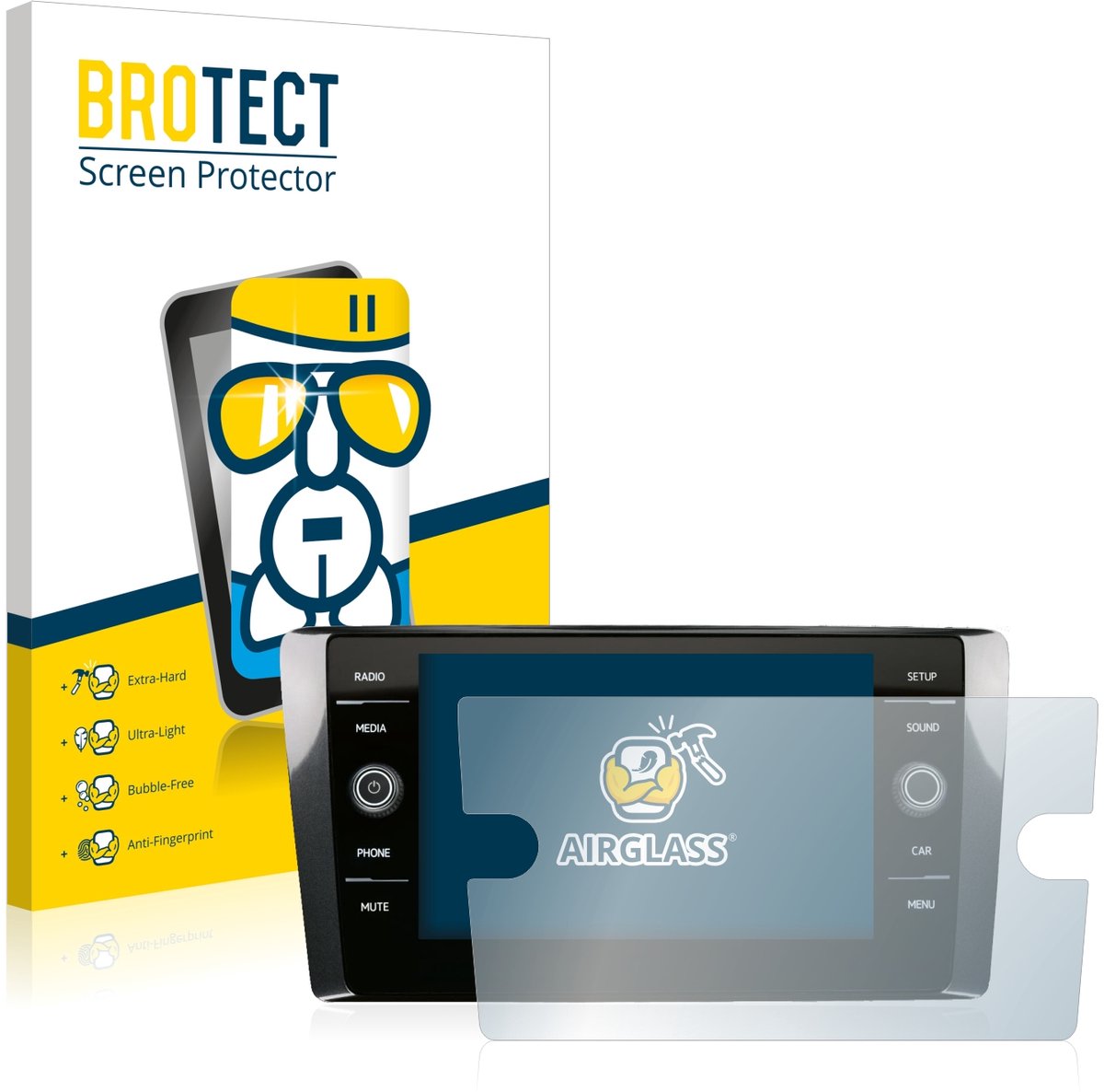 Screenprotector voor Volkswagen T-Cross 2020 Discover Media 8" Beschermglas transparant
