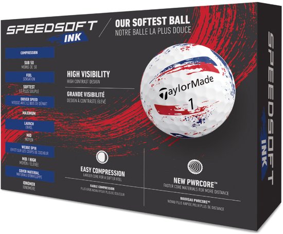 TaylorMade SpeedSoft Ink Golfballen 2026 - Blue Red - 12-Stuks van Merkloos — afbeelding 4