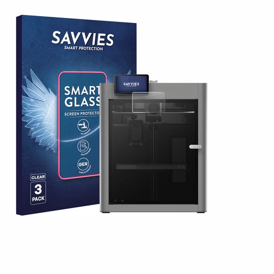 3 Stuks Savvies Screenprotector - geschikt voor Bambu Lab P2S 3D Printer - beschermfolie glas transparant