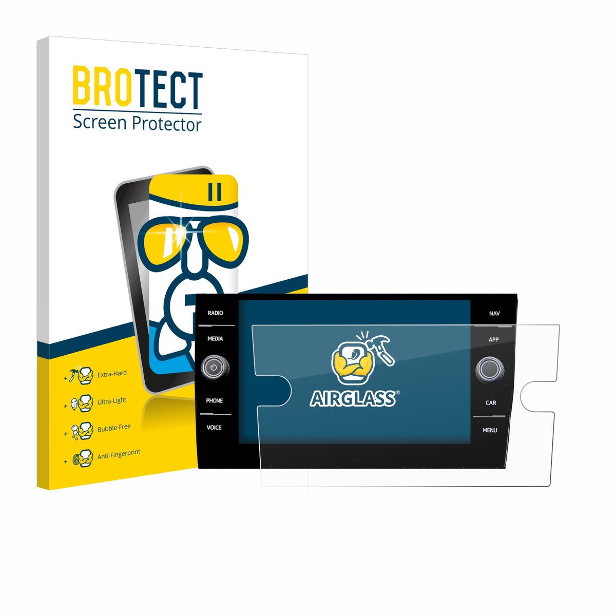 Screenprotector voor Volkswagen Taigo Discover Media 8” 2023 Beschermglas transparant