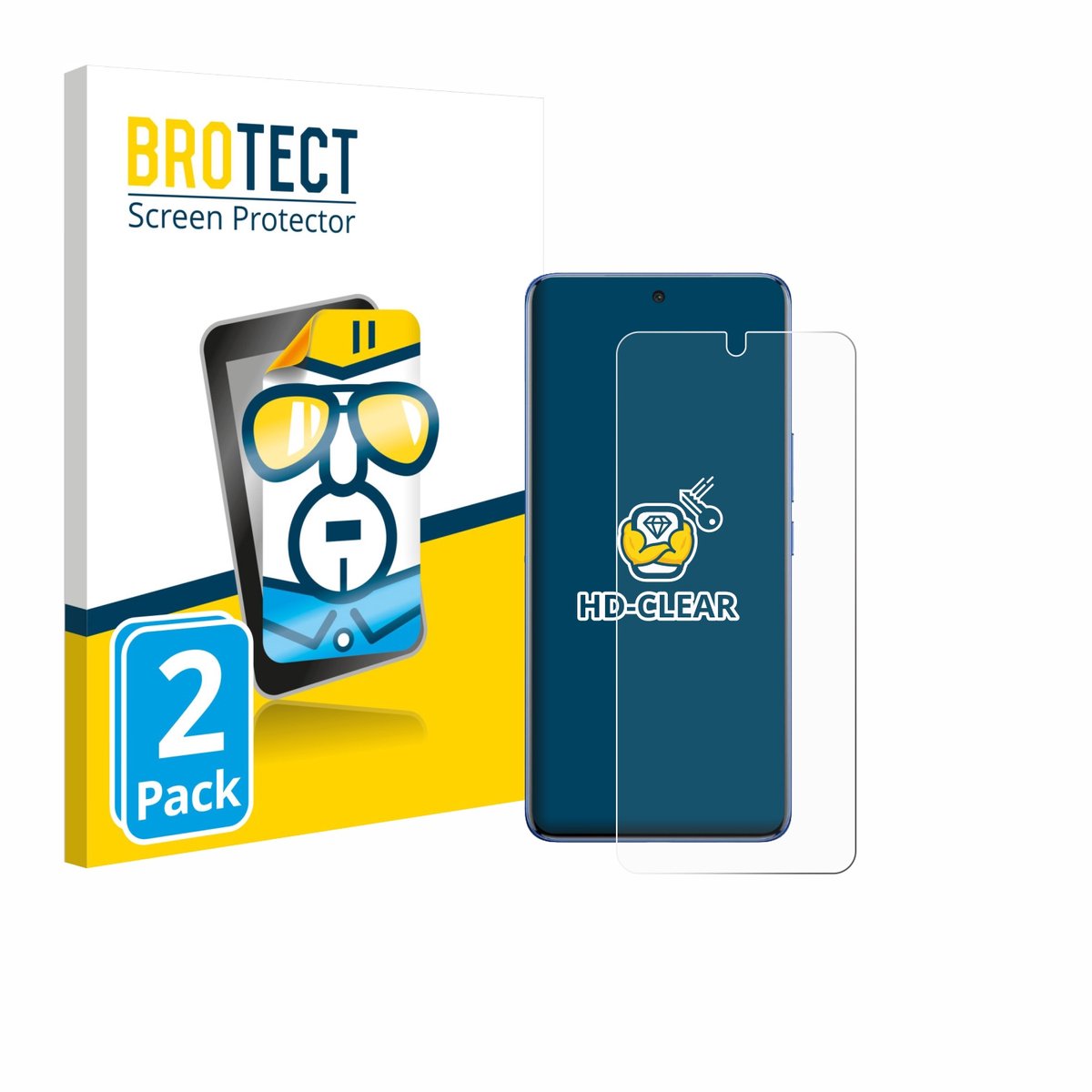 BROTECT - Screenprotector voor Vivo V60 Lite - Folie Beschermfolie transparant 2 Stuks