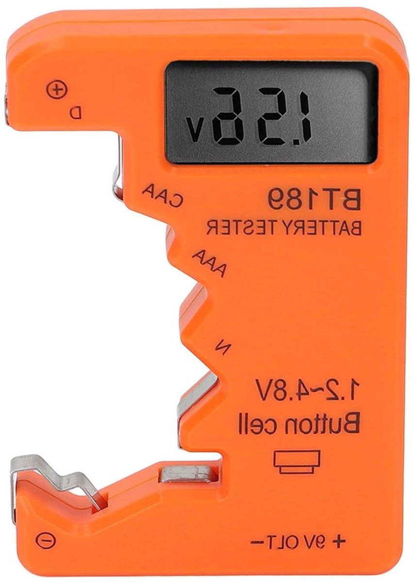 Digitale Batterijtester voor AA AAA 9V 1.5V Batterijen - Capaciteitstest - Orange