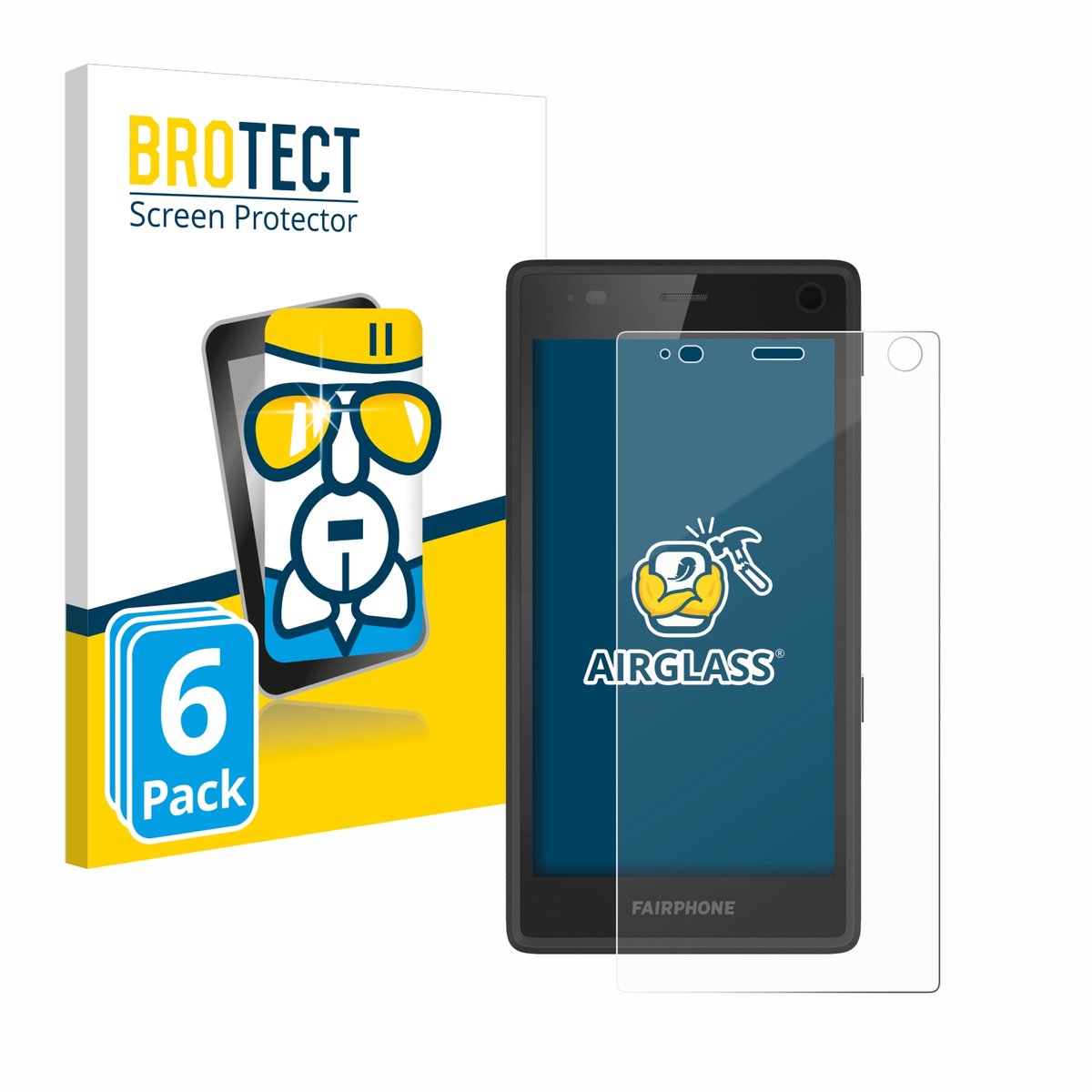 Screenprotector 6 Stuks voor Fairphone 2 Beschermglas transparant
