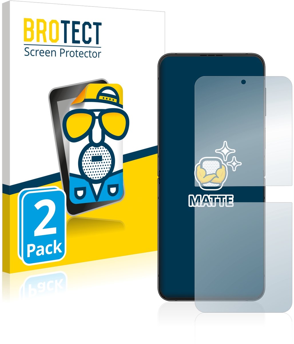 BROTECT - Screenprotector voor Samsung Galaxy Z Flip 4 - Folie Beschermfolie matte 2 Stuks