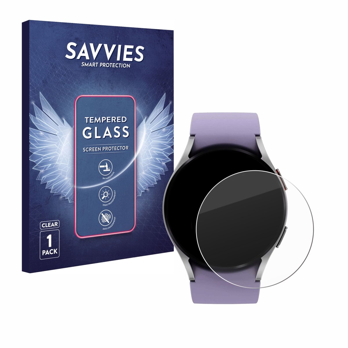 Savvies - Glas Screenprotector voor Samsung Galaxy Watch 5 (40mm) - Gehard Beschermglas 9H