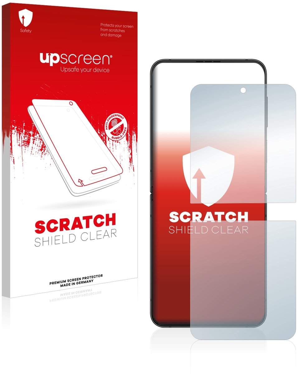 upscreen - Screenprotector voor Samsung Galaxy Z Flip 4 - Folie Beschermfolie transparant