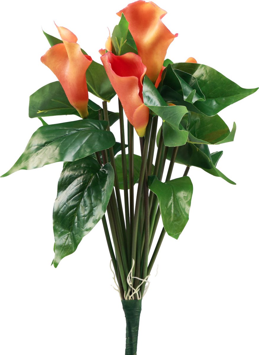 Viana Calla Lelie Abrikoos Calla Kunstbloemen Oranje Exotisch 44cm