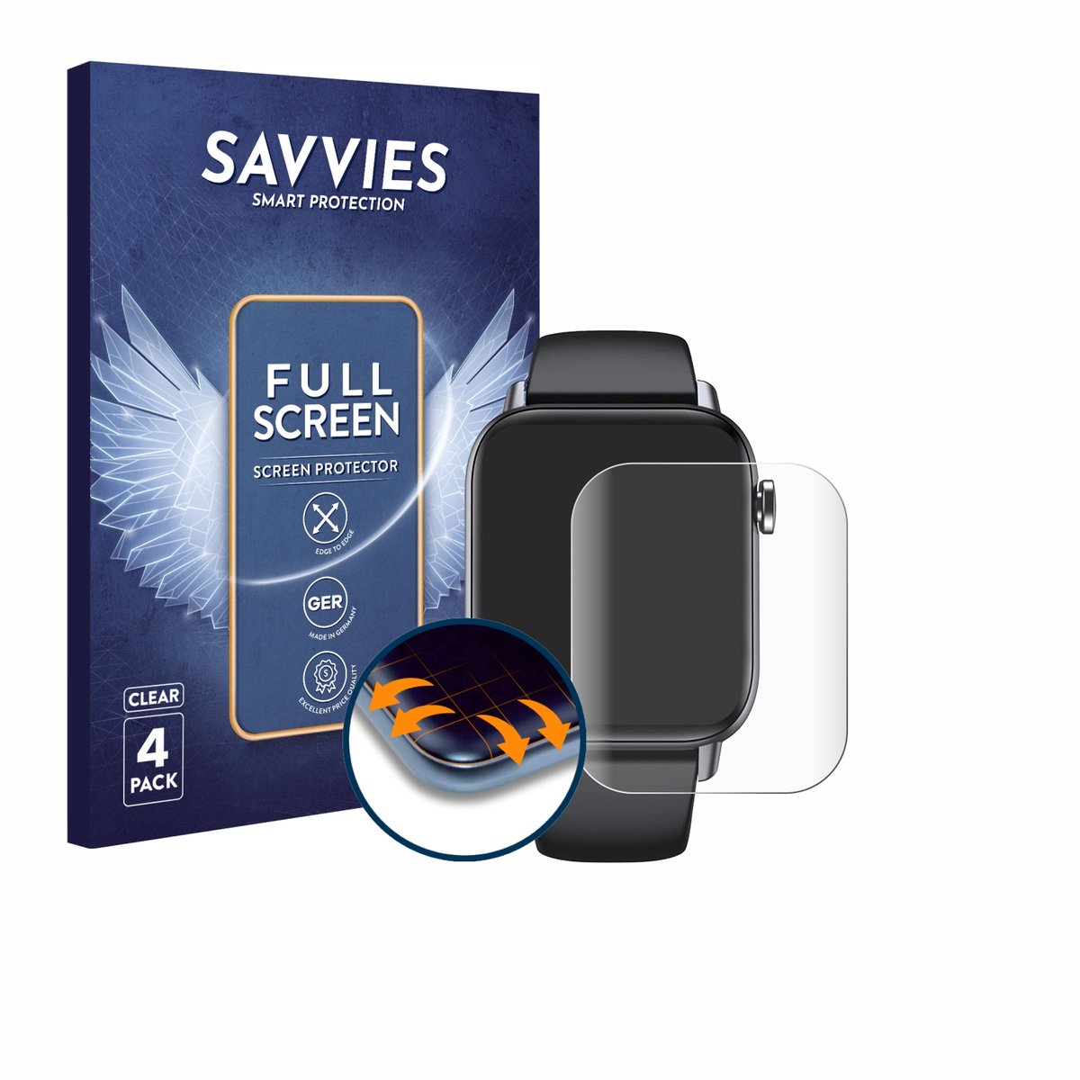 Savvies - Screenprotector voor Levowatch Doitx 2 - Folie Beschermfolie transparant volledig dekking 4 Stuks