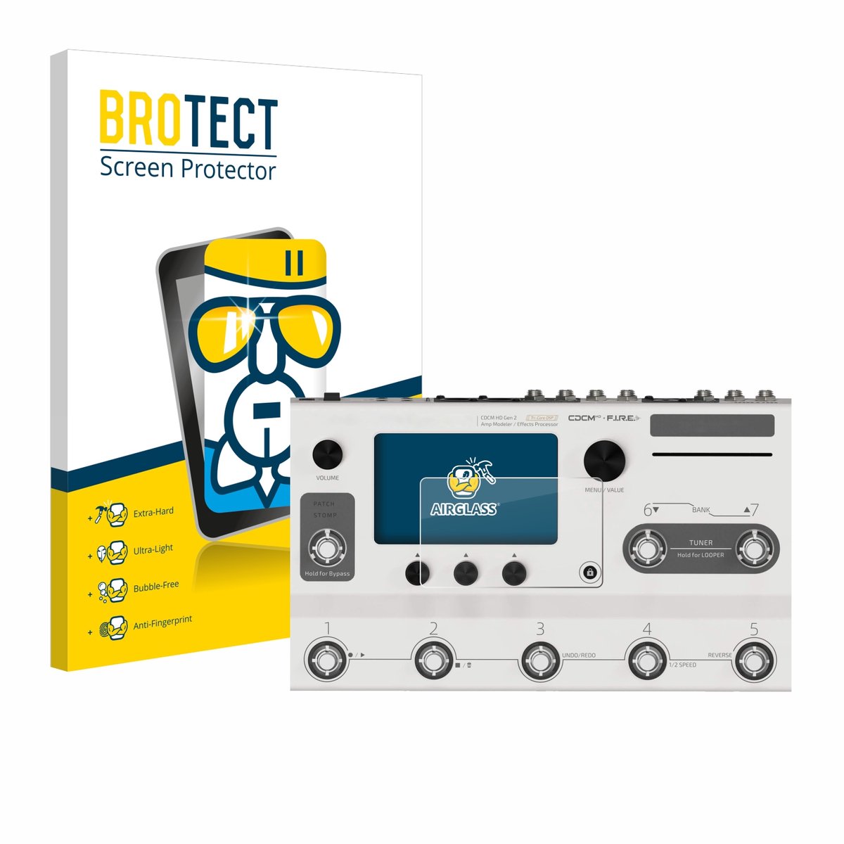 Screenprotector voor Hotone Ampero II Stage Beschermglas transparant