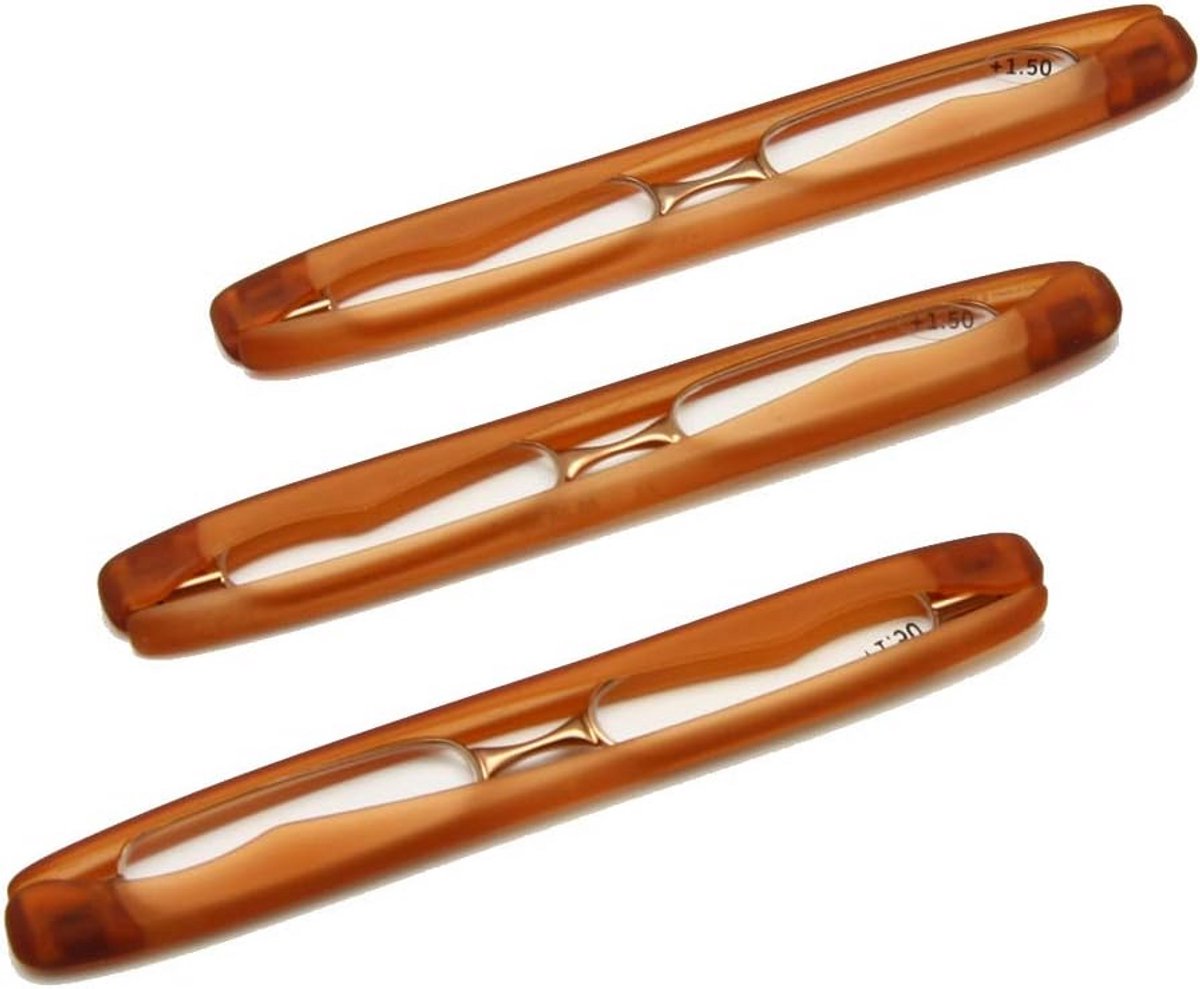 3-Pack Opvouwbare Leesbril Klein Model Draagbaar +1.0 tot +3.5 voor Presbyopie