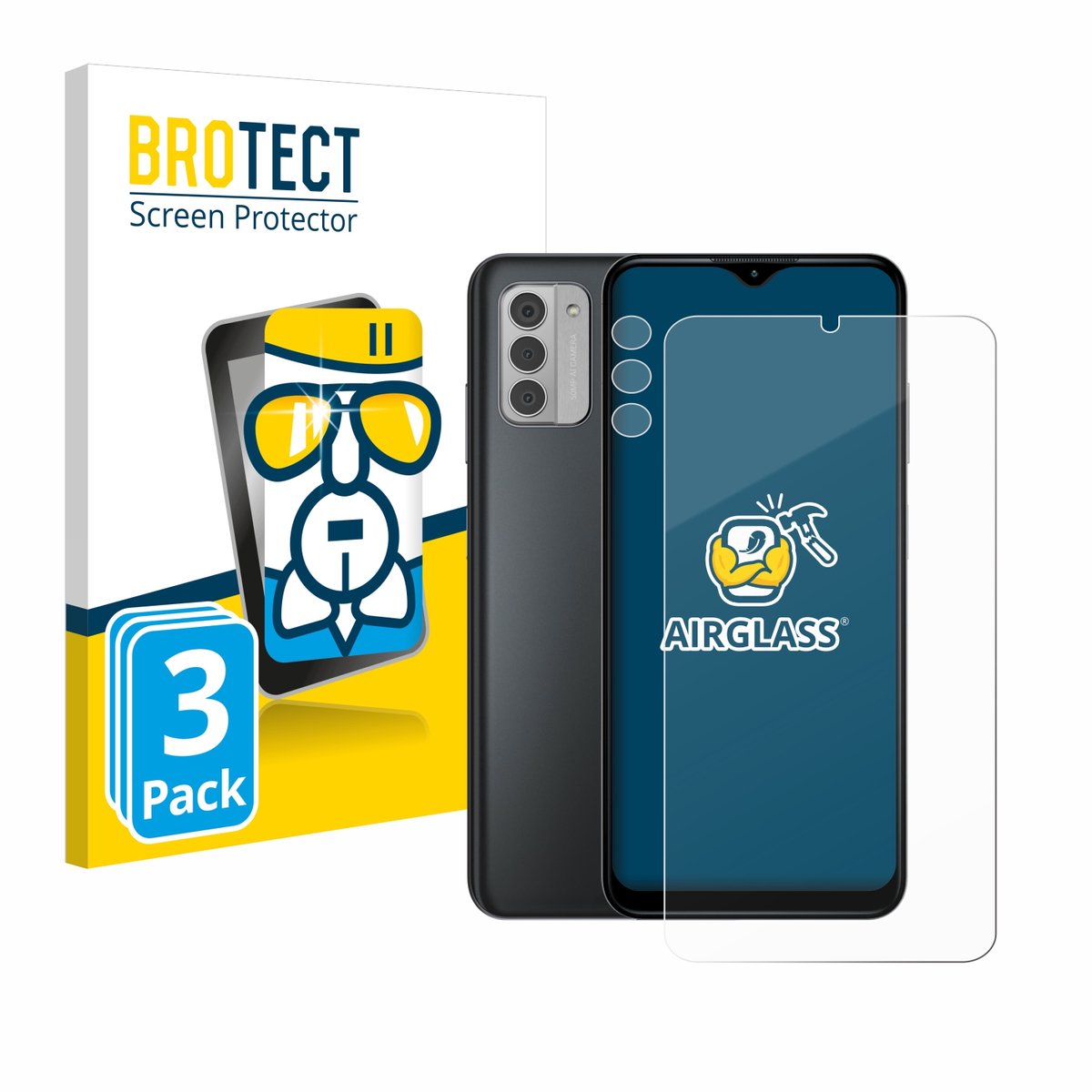 Screenprotector 3 Stuks voor Nokia G42 5G (Voor+Camera) Beschermglas transparant