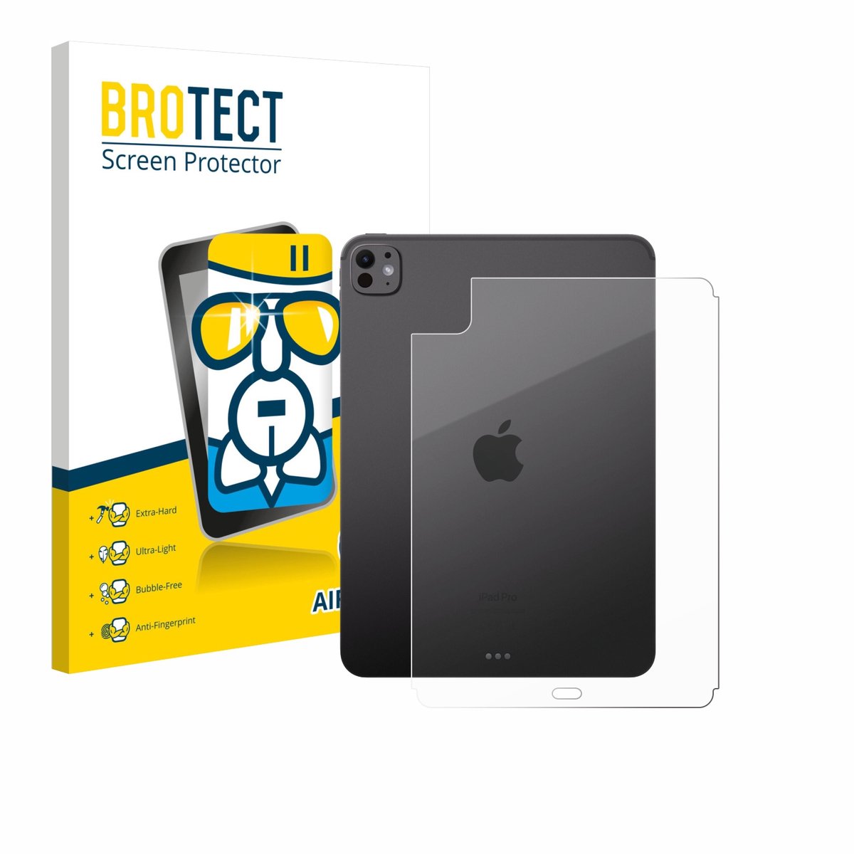 Screenprotector voor Apple iPad Pro 11" WiFi 2024 (Achterkant) Beschermglas transparant