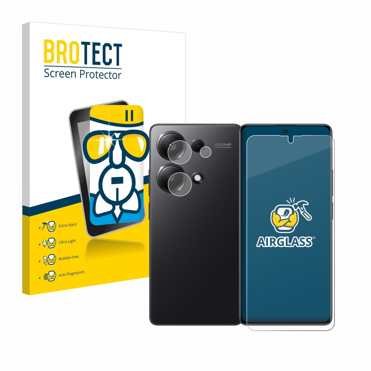Screenprotector voor Xiaomi Redmi Note 13 Pro 4G (Voor+Camera) Beschermglas transparant