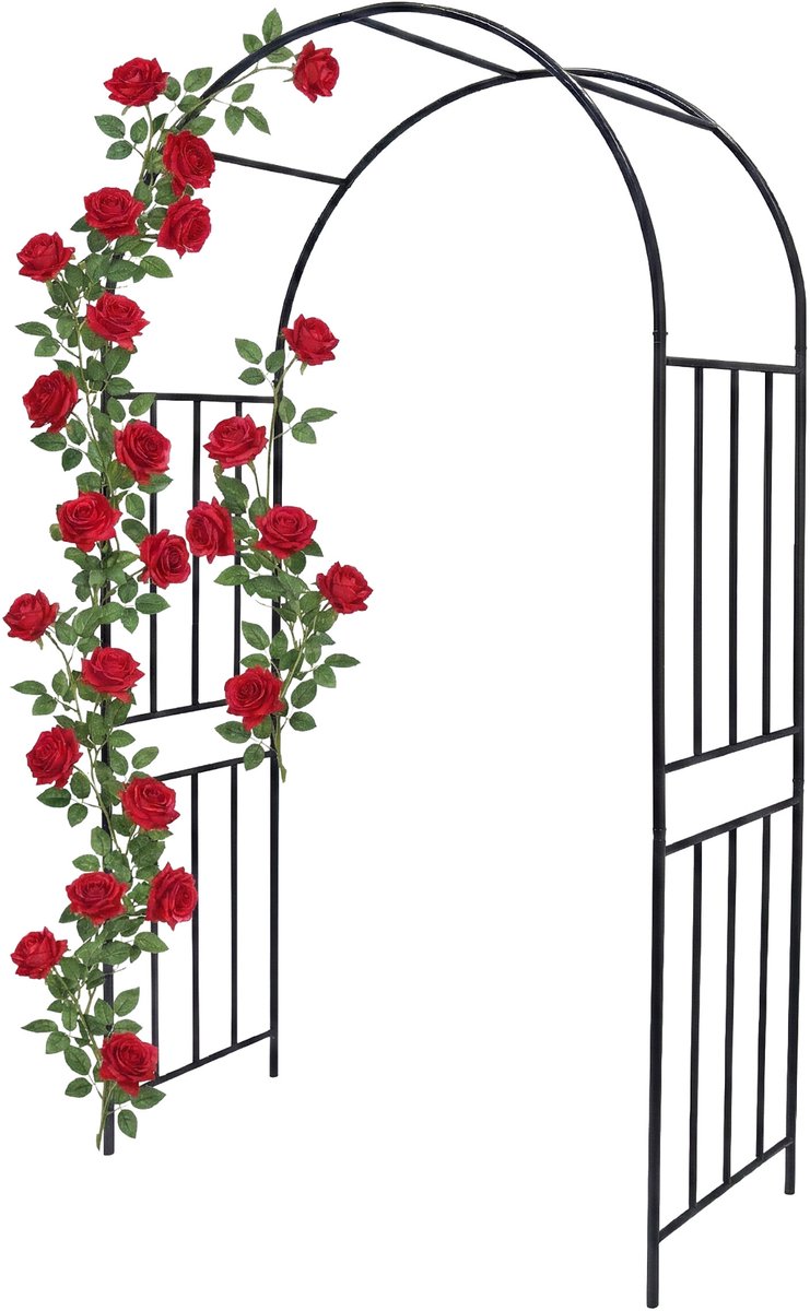 rozenboog - zwart - 120x218x44,5 cm - voor rozen