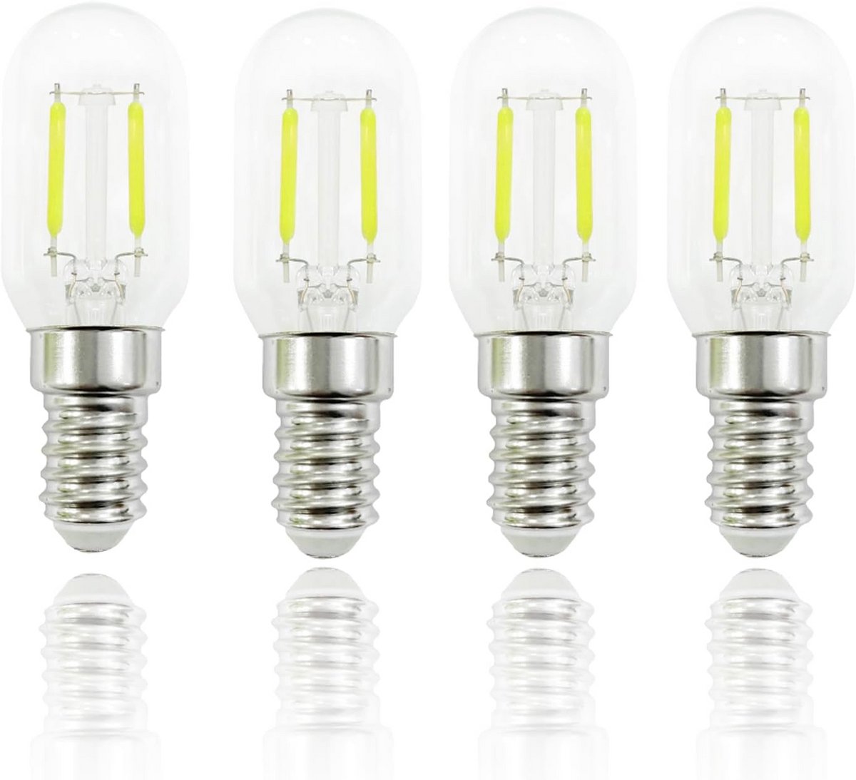 E14 LED Koelkastlamp, 2 Watt, 230 Lumen, Koel Wit 6000K, Niet Dimbaar, Set van 4