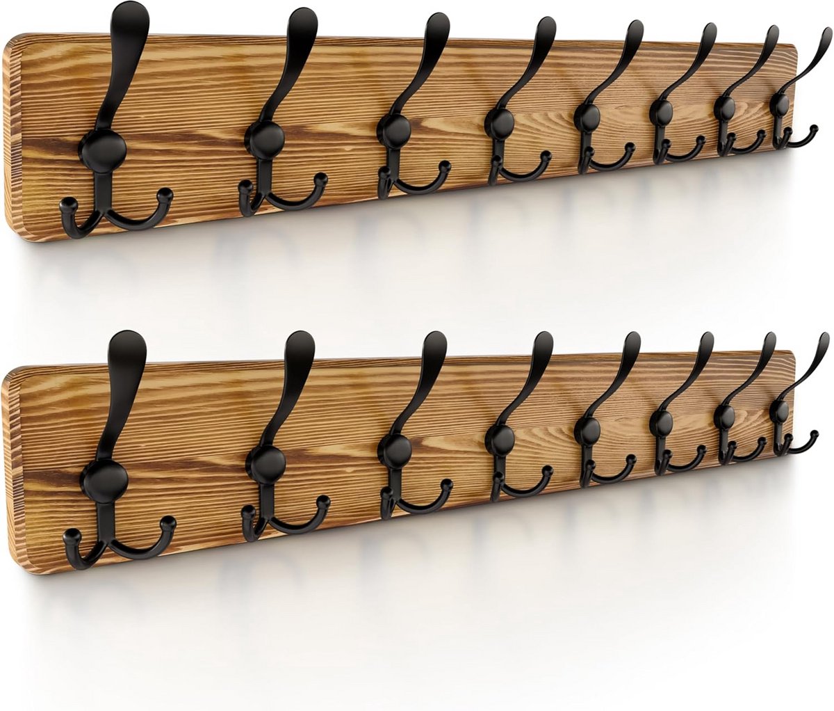 Ruige Wandkapstok 8 Haken Massief Grenen 82 cm Bruin - Wandenkeuze.nl