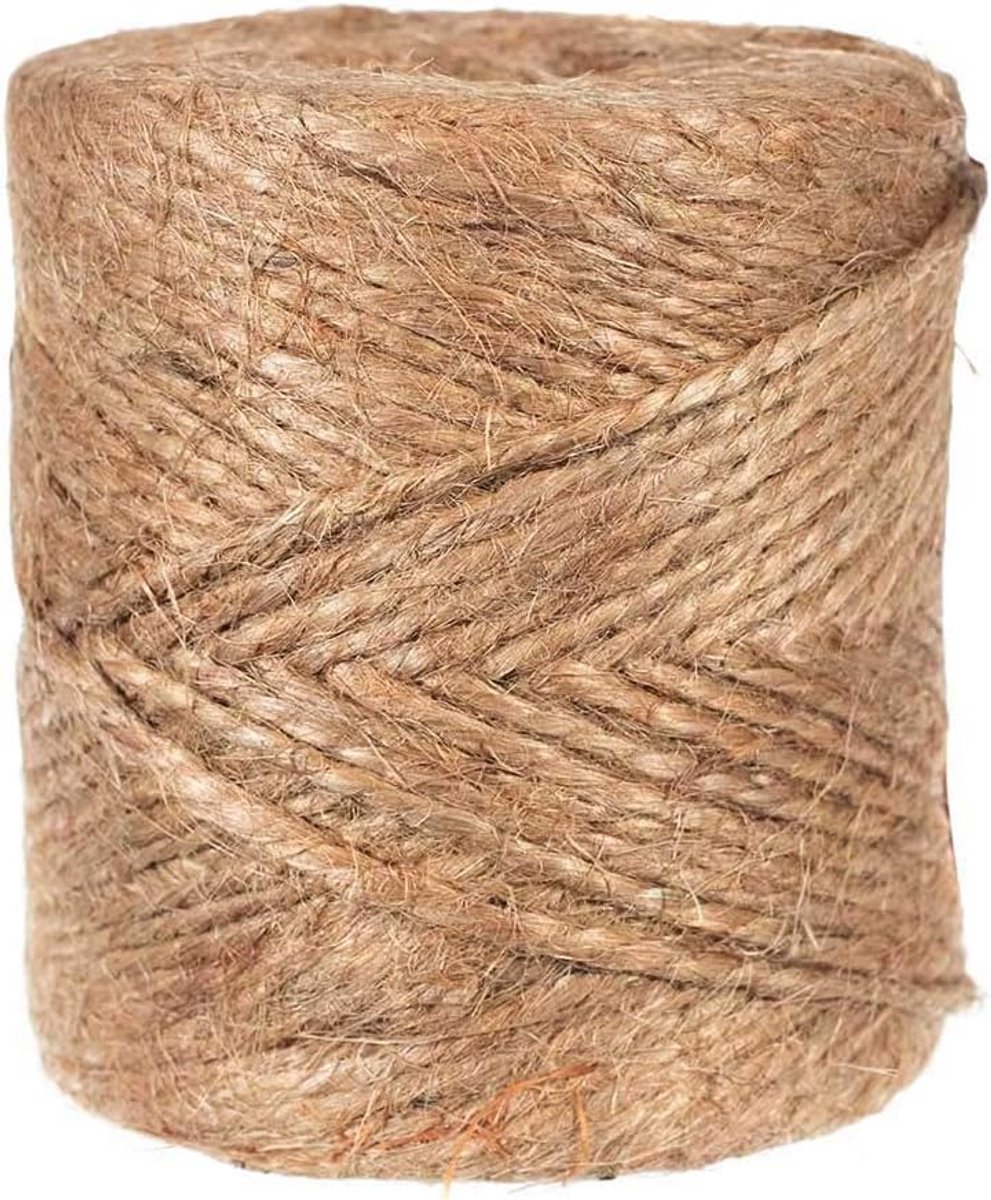 2-laags natuurlijk jute touw - biologisch afbreekbaar bindtouw in bruin - 2mm - 114m