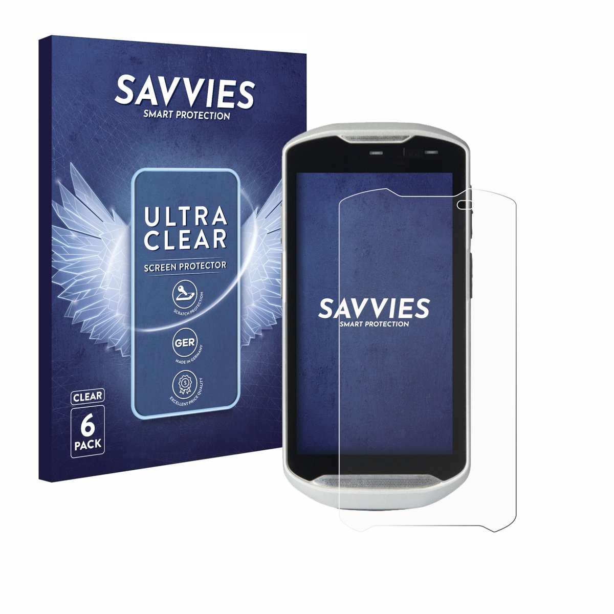 Savvies - Screenprotector voor Zebra TC51 - Folie Beschermfolie transparant 6 Stuks