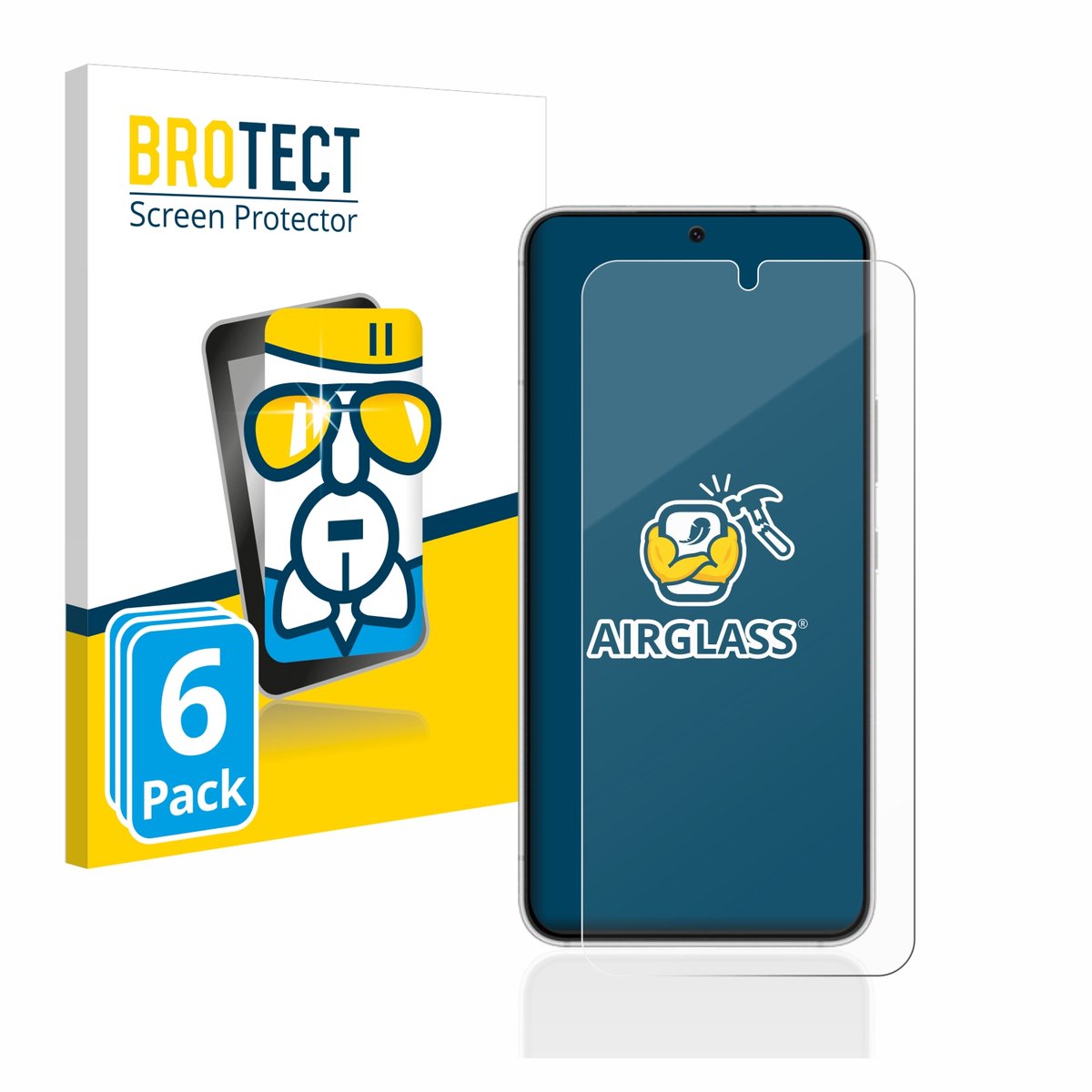 Screenprotector 6 Stuks voor Samsung Galaxy S22 5G Beschermglas transparant