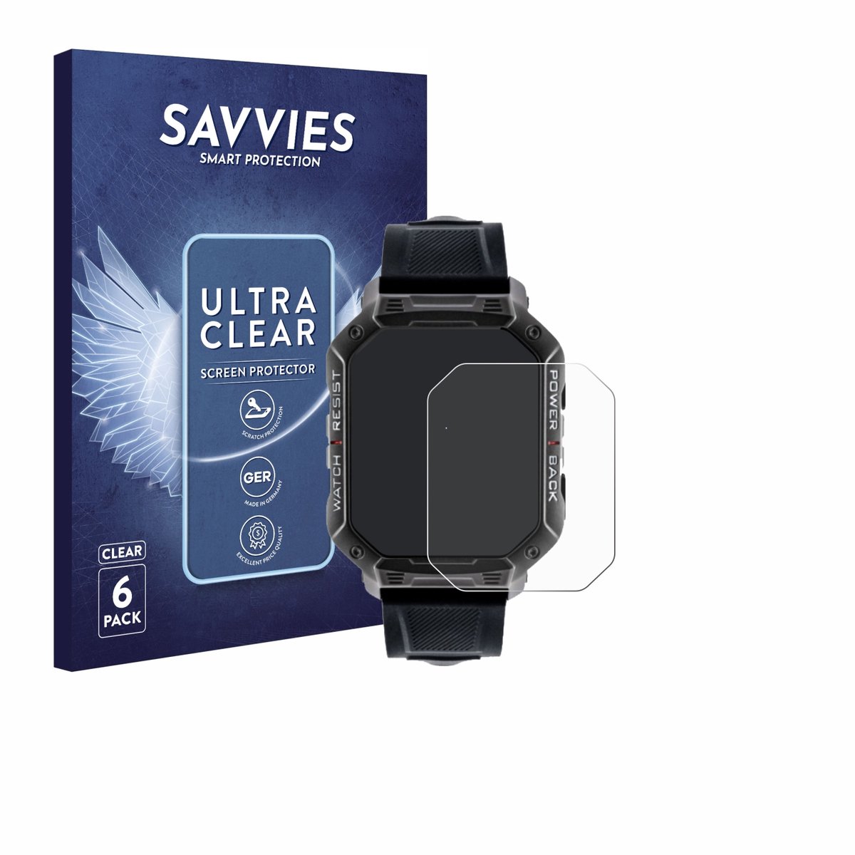 Savvies - Screenprotector voor Watchmark Ultra - Folie Beschermfolie transparant 6 Stuks