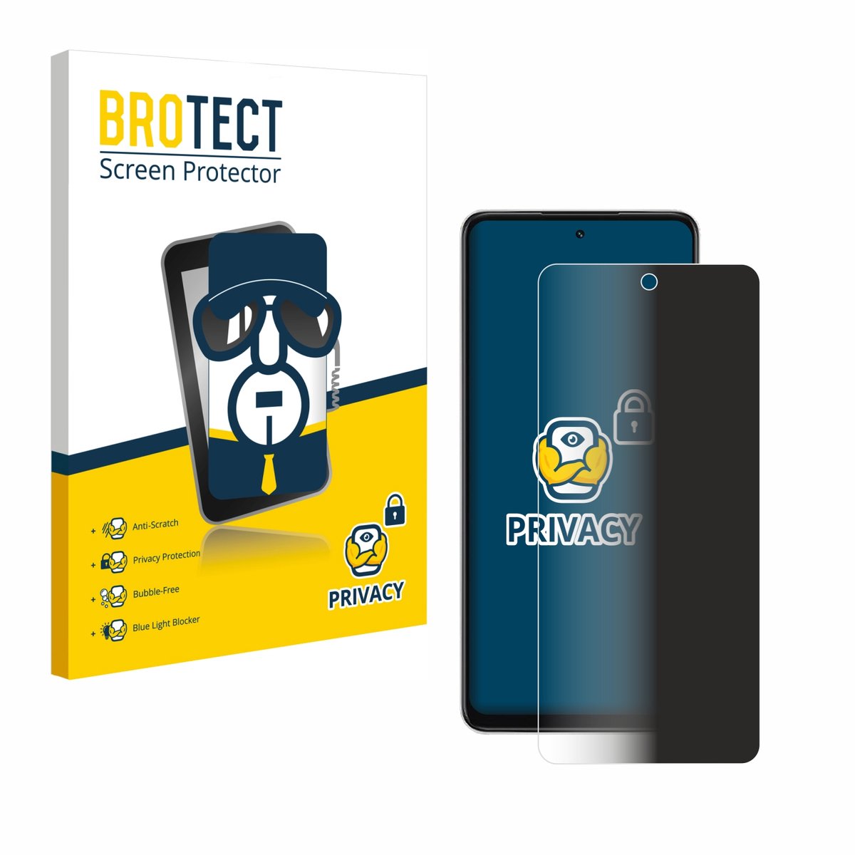 BROTECT - privacy screenprotector voor Oppo A5x - Folie Beschermfolie Blauwlichtfilter