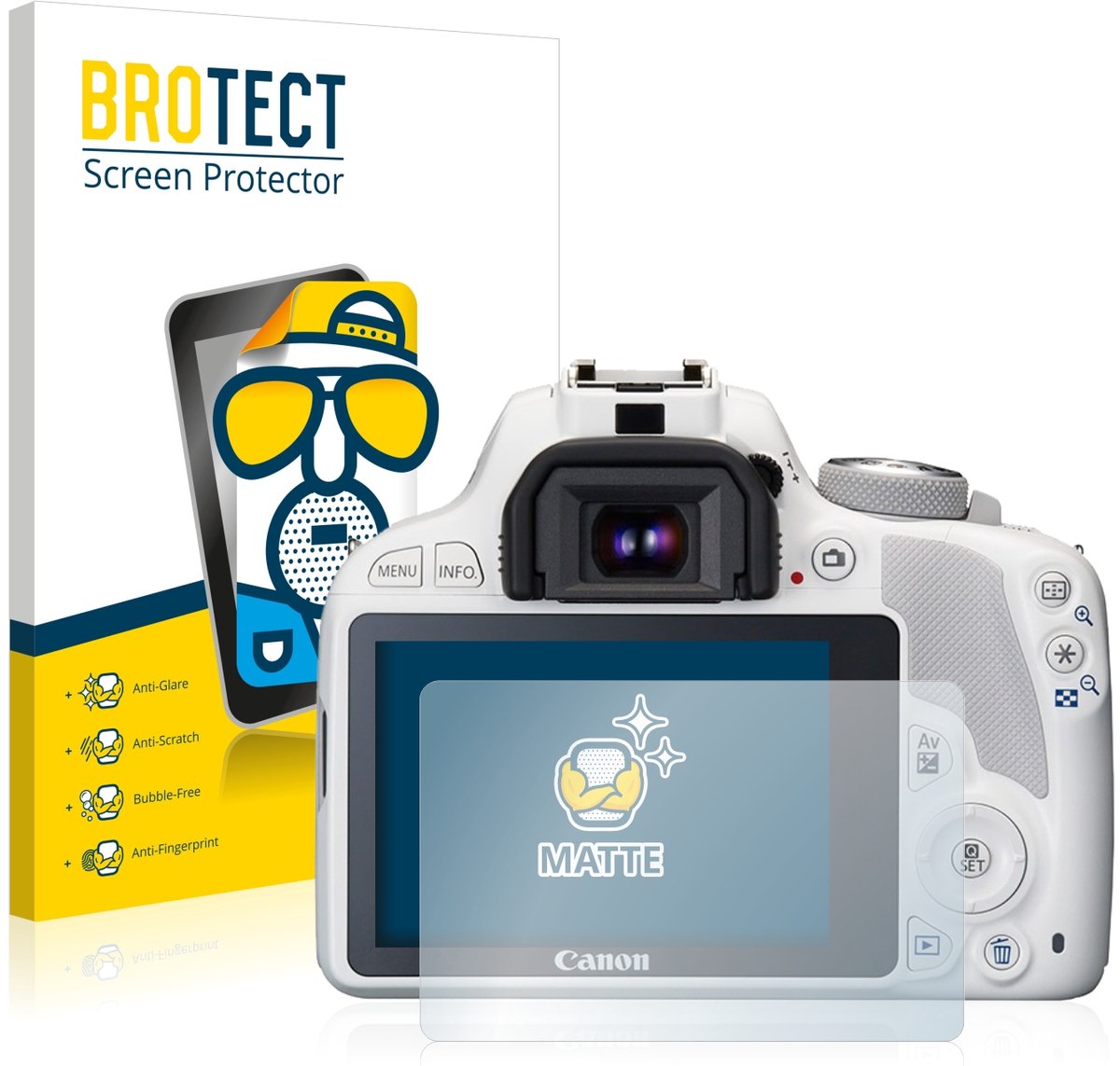 BROTECT - Screenprotector voor Canon EOS 100D - Folie Beschermfolie matte 2 Stuks