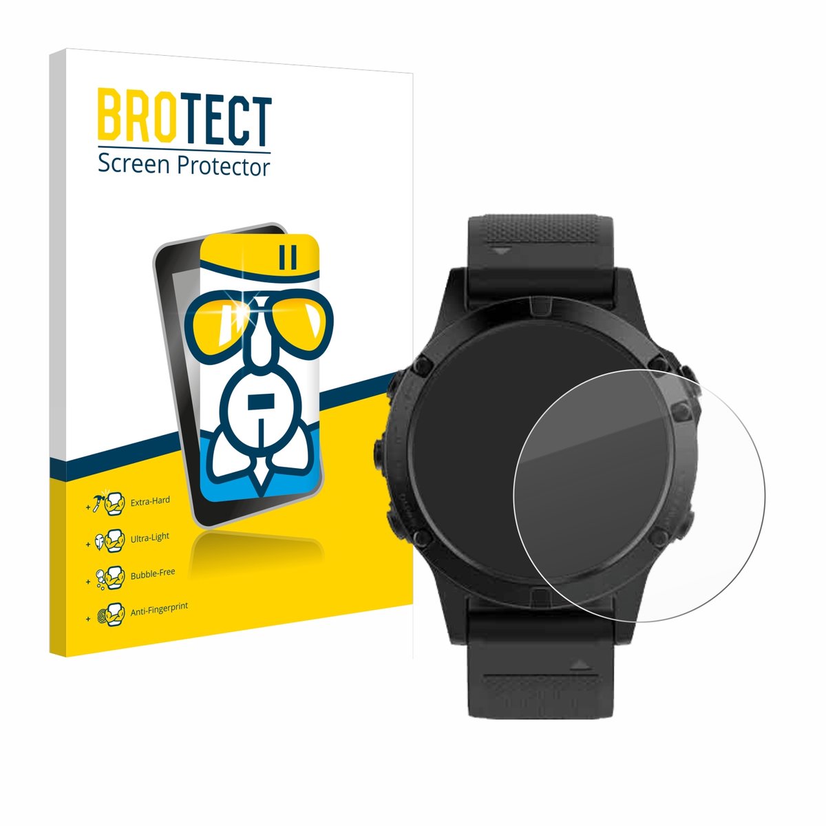 Screenprotector voor Garmin fenix 5 (47 mm) / 5 Plus (47 mm) Beschermglas transparant