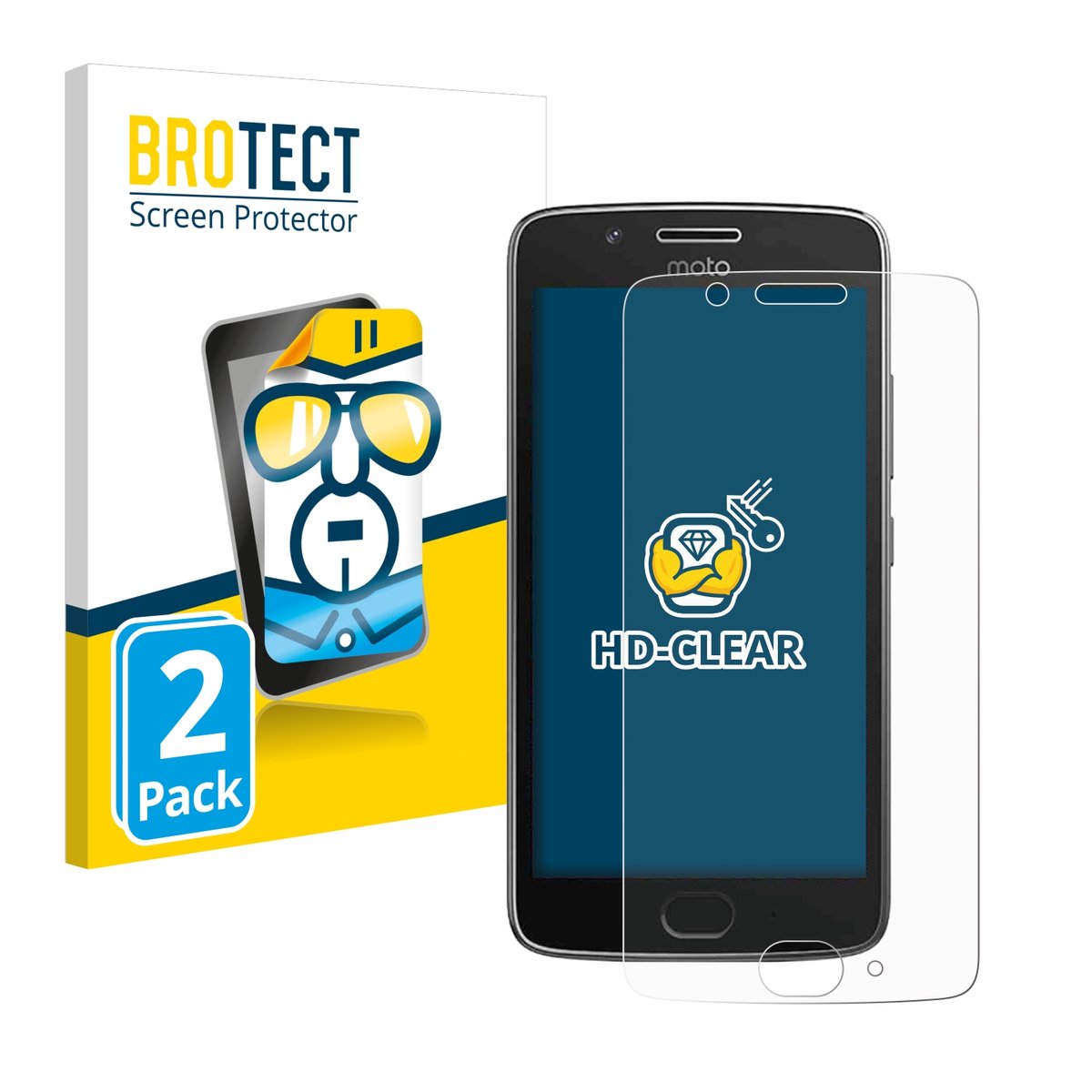 BROTECT - Screenprotector voor Motorola Moto G5 - Folie Beschermfolie transparant 2 Stuks