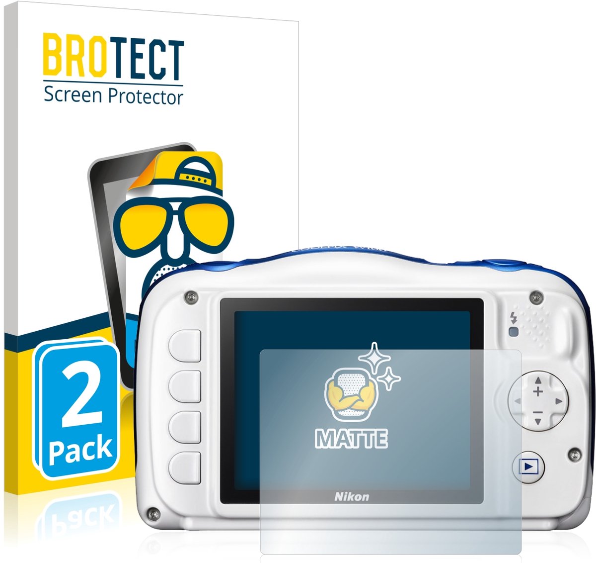 BROTECT - Screenprotector voor Nikon Coolpix W100 - Folie Beschermfolie matte 2 Stuks