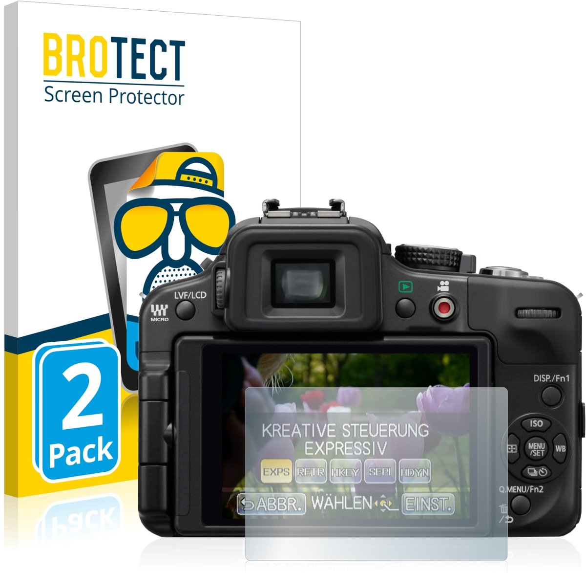 BROTECT - Screenprotector voor Panasonic Lumix DMC-G3 - Folie Beschermfolie matte 2 Stuks
