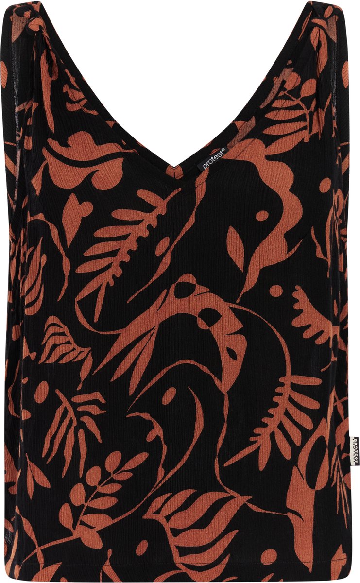 Protest PRTCrazy Spaghetti top Dames Spaghetti bandjes V hals Loose fit Bruin