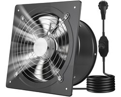 VEVOR Afzuigventilator 30x30cm, Krachtige Wandventilator 1678m³/h, met Snelheidsregeling, 50W, Stille Ventilator voor Zolder, Garage, Kelder, Werkplaats, Keuken en Kippenhok