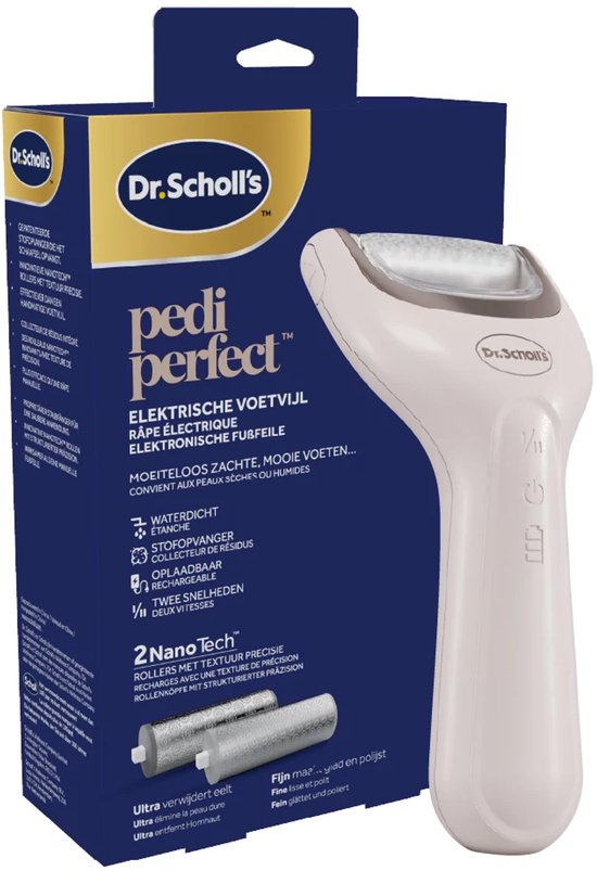 Dr. Scholl's Pedi Perfect Elektrische Voetvijl met Nano Technologie - Eeltvijl - Eeltverwijderaar - Draadloos - Oplaadbaar - Waterdicht