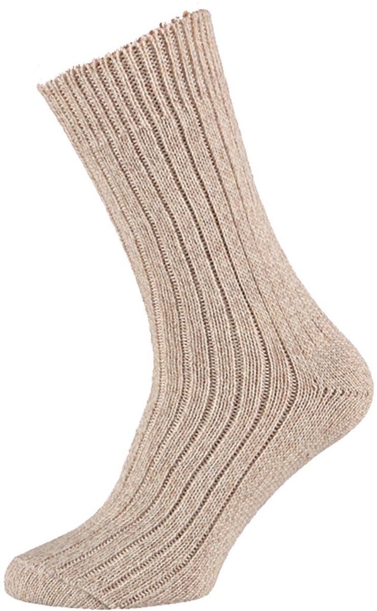Angro - 3-Pack - Stevige Noorse Sokken - Merino Wol - Meraklon - Heren / Dames - beige - 45-47 - 125006000