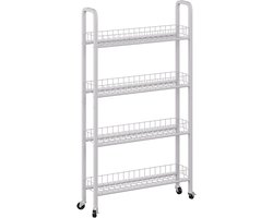 Vicco Rolivo Verrijdbaar ladeblok – 58 x 15 cm met 4 compartimenten Wit