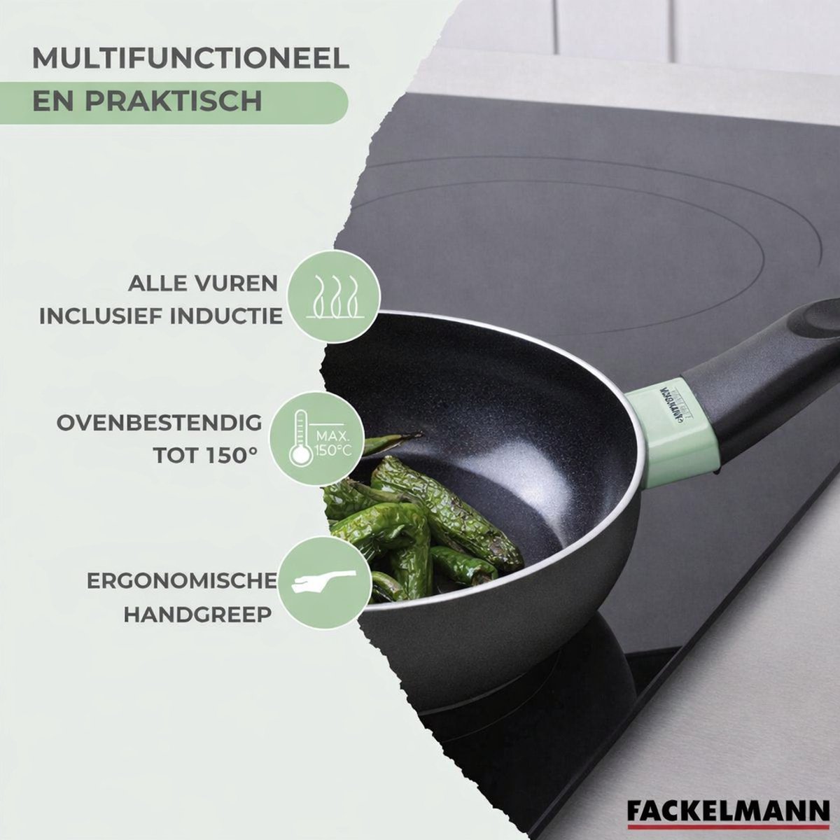 Set van 3 keramische antiaanbakpannen 24, 28 en 30 cm Fackelmann Brandao