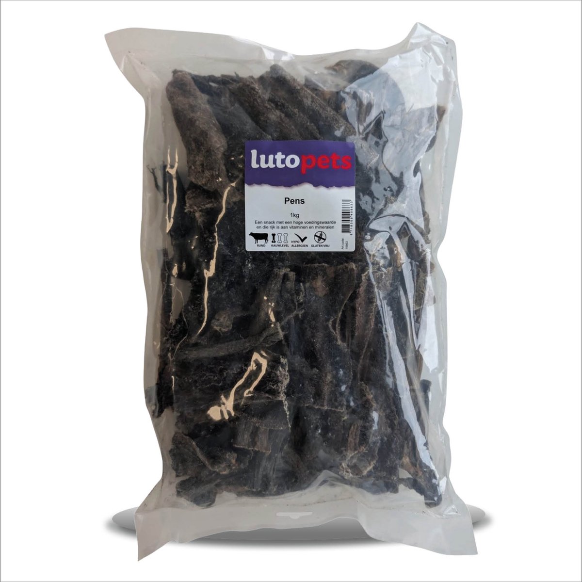 Runderpens 1 kg - 100% Natuurlijk - Hypoallergeen & Glutenvrij - Gezonde Kauwsnack voor Honden - lutopets