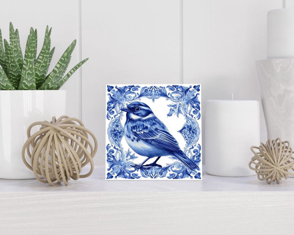 Tegel 15x15 cm met Delfts blauw cadeau decoratie | tegeltjes met tekst | tegeltjes met spreuken | collega | oma | opa | pensioen | mama | papa | vriend