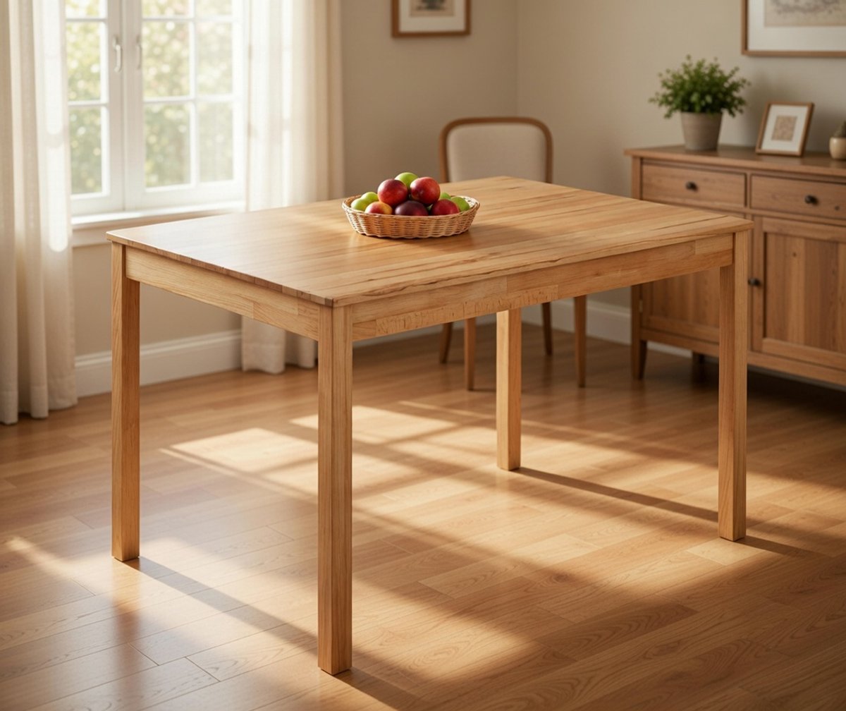Tomas Luxe Massief Beukenhouten Eettafel 110 x 75 cm – Naturel Houten Keukentafel Casa Serena – Casa Dorada