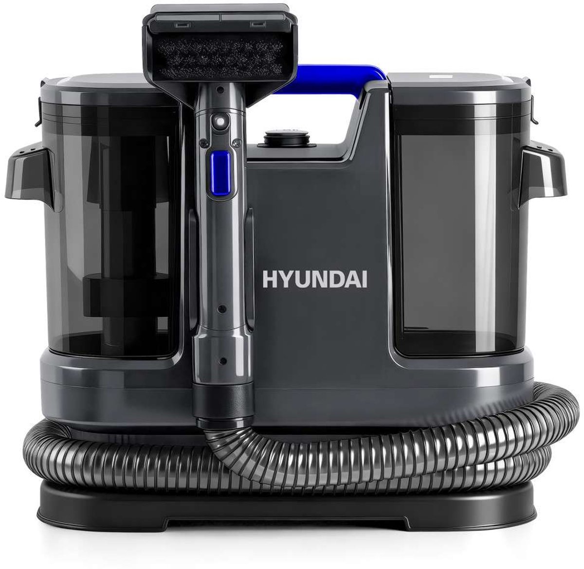 Hyundai Electronics - 1400W - Elektrische Vlekkenreiniger - 2 in 1 Koud en Warm Water - Met zelfreinigende functie - 15 kPa zuigkracht - Blauw en Grijs