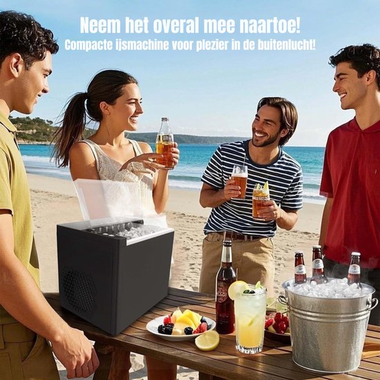 MIRA® Ijsblokjesmachine - Ijsmachine - Ijsblokjesmakers - Zwart- 26cm x 29cm x 27cm van Merkloos — afbeelding 3