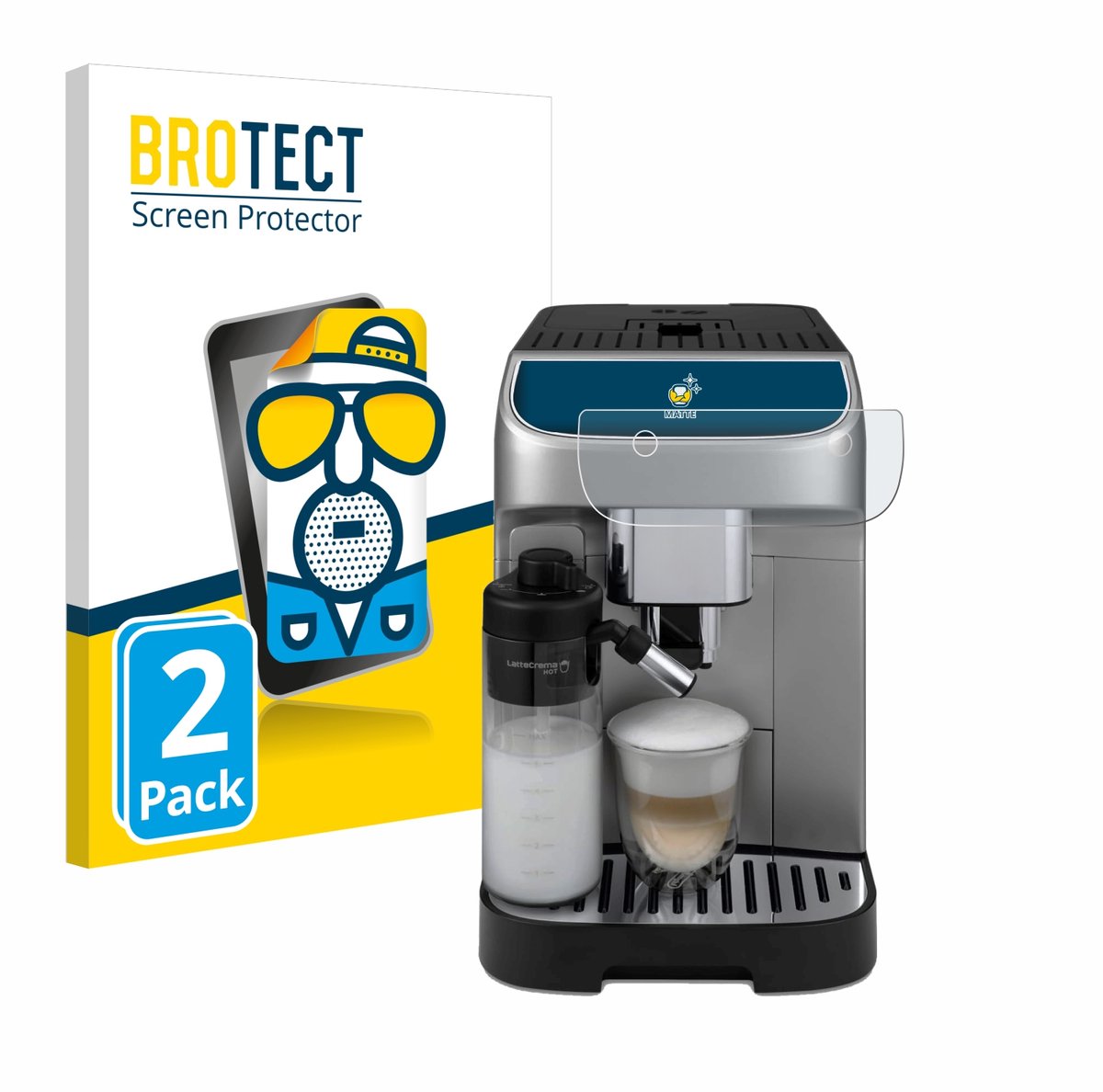 BROTECT - Screenprotector voor DeLonghi Magnifica Plus - Folie Beschermfolie matte 2 Stuks