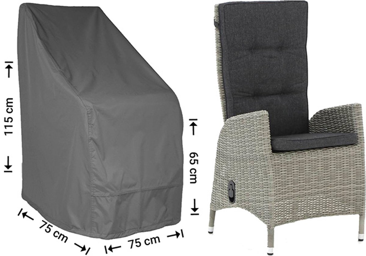 Raffles Covers Tuinstoelhoes - 75 x 75 H: 115 cm - D-RADJC75 - Waterdicht - Ademend - UV-bestendig - Elastisch rijgkoord - Beschermhoes tuinmeubelen