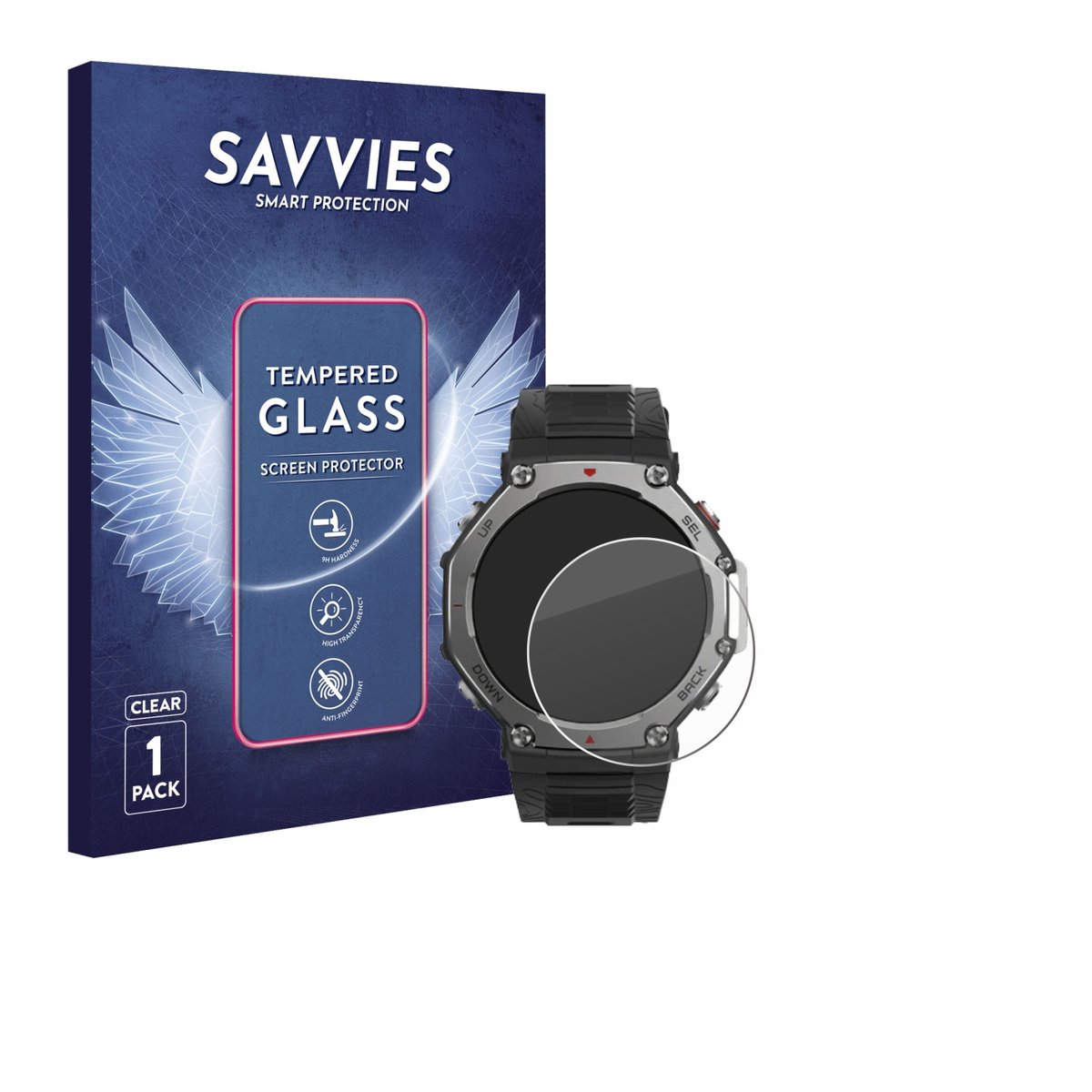Savvies - Glas Screenprotector voor Huami Amazfit T-Rex 3 - Gehard Beschermglas 9H