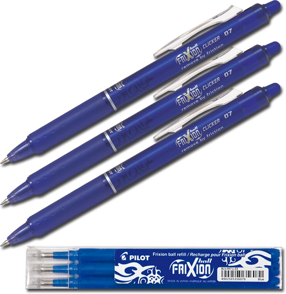 Uitwisbare Rollerball Pennen Set - Fijne Punt 0,7 mm - 3 Stuks